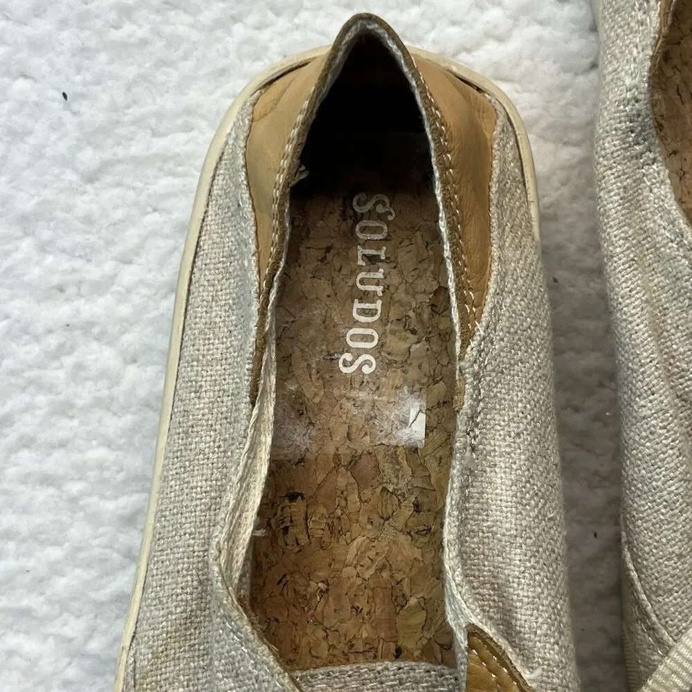 Soludos Sneakers Mens 8.5 Beige Canvas Convertible Low Top Lace Up Athleisure